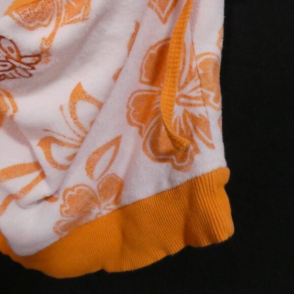 O'NEILL | medium | Terry Cloth White Lace-Up Top | Orange Flowers, String & Trim - Picture 15 of 15
